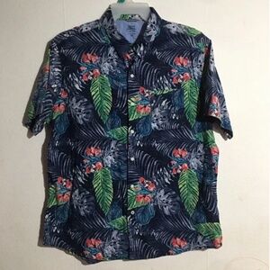 IZOD Saltwater Men's Relaxed Classic Tropical Hawaiian Print Shirt: Size XXL
